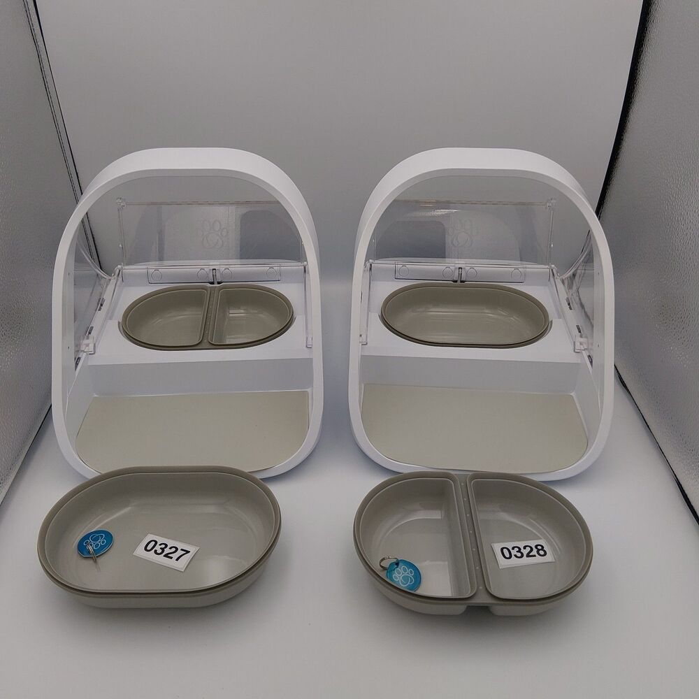 Set Of 2- SureFlap SureFeed  MPF001 Microchip Pet Feeders - With 2 tags+4 Bowls